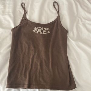 brandy melville your call brown tank top
